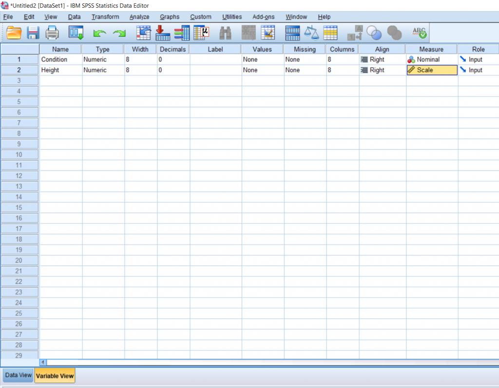 Screenshot of SPSS document